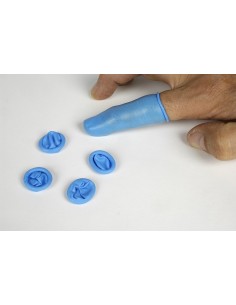 Doigtiers roulés nitriles bleu par 20