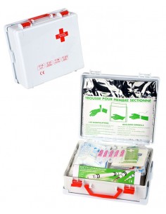 Trousse de secours "ABS 10" BTP & Chantier avec support mural 1 à 3 personnes