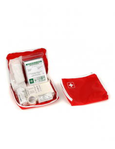 Trousse de secours Tissu rouge Moyen modèle 1 à 5 personnes